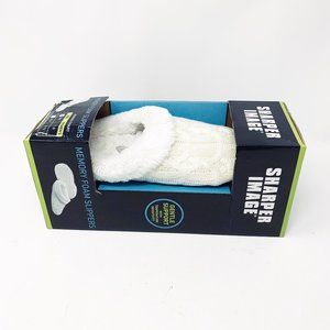 Women 7-8 Sharper Image Memory Foam White Slippers